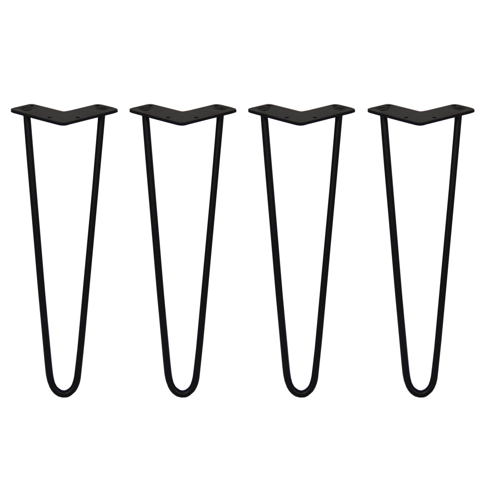 SKISKI LEGS 4 x 2 Streben Hairpin-Tischbeine 40.5cm H 10mm D Schwarz