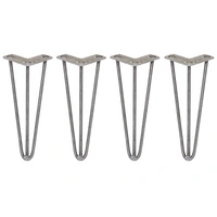 SKISKI LEGS 4 x 3 Streben Hairpin-Tischbeine 30.5cm H 10mm D Rohstahl SKISKI LEGS 4 x 3 Streben Hairpin-Tischbeine 30.5cm H 10mm D Rohstahl