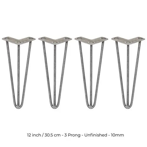 SKISKI LEGS 4 x 3 Streben Hairpin-Tischbeine 30.5cm H 10mm D Rohstahl SKISKI LEGS 4 x 3 Streben Hairpin-Tischbeine 30.5cm H 10mm D Rohstahl