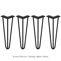 SKISKI LEGS 4 x 3 Streben Hairpin-Tischbeine 35.5cm H 10mm D Schwarz SKISKI LEGS 4 x 3 Streben Hairpin-Tischbeine 35.5cm H 10mm D Schwarz