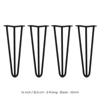 SKISKI LEGS 4 x 3 Streben Hairpin-Tischbeine 35.5cm H 12mm D Schwarz SKISKI LEGS 4 x 3 Streben Hairpin-Tischbeine 35.5cm H 12mm D Schwarz