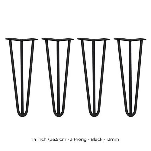 SKISKI LEGS 4 x 3 Streben Hairpin-Tischbeine 35.5cm H 12mm D Schwarz SKISKI LEGS 4 x 3 Streben Hairpin-Tischbeine 35.5cm H 12mm D Schwarz