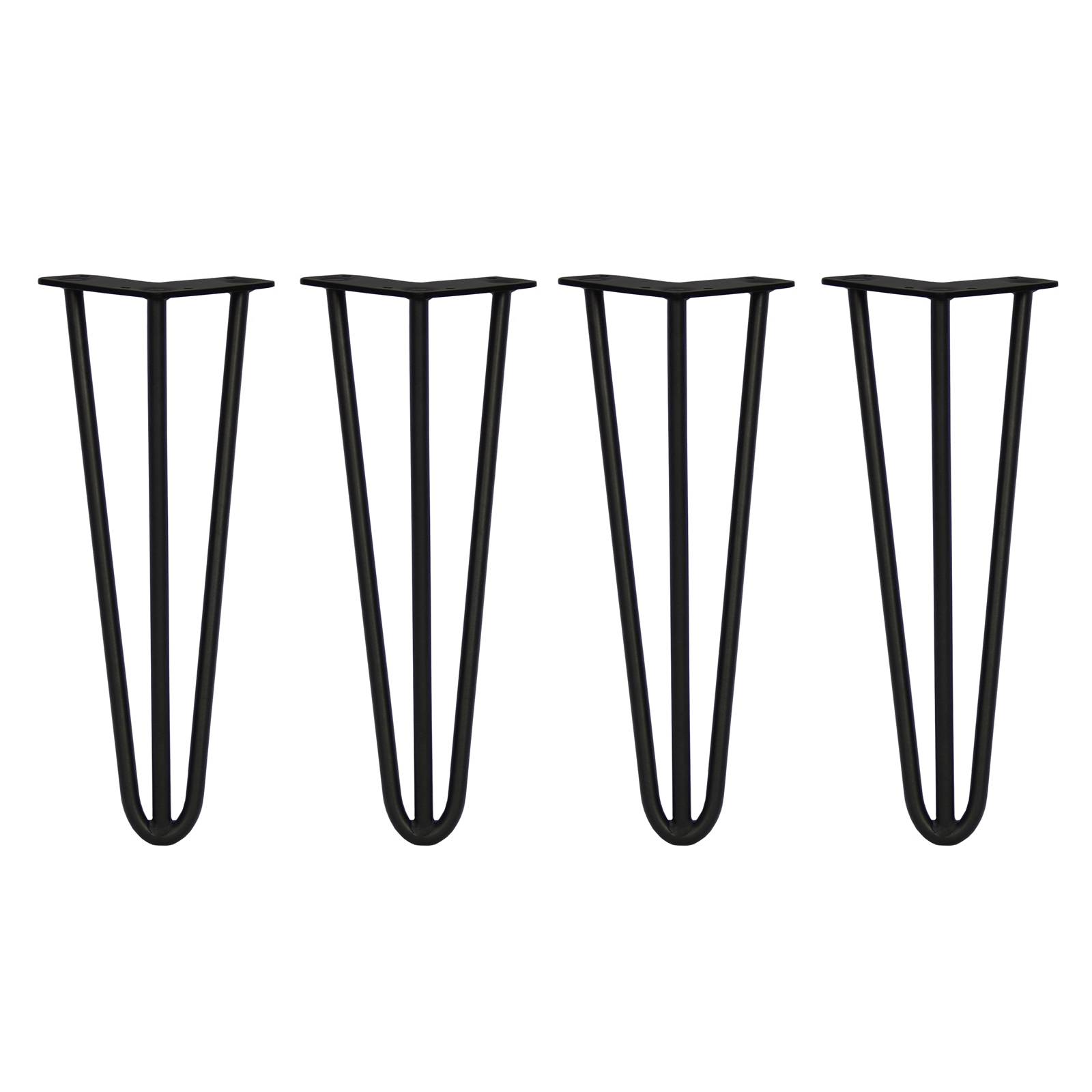 SKISKI LEGS 4 x 3 Streben Hairpin-Tischbeine 35.5cm H 12mm D Schwarz