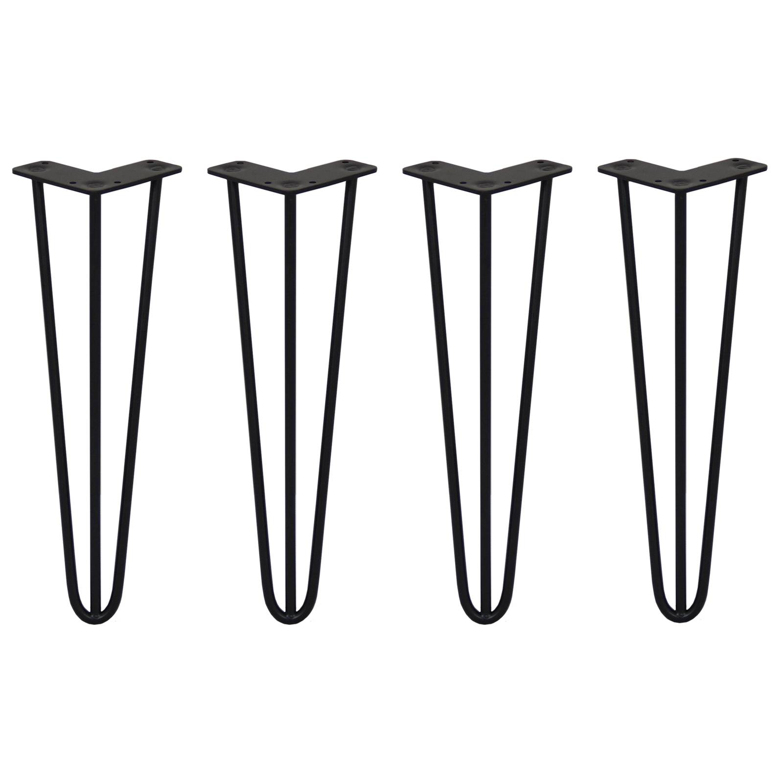 SKISKI LEGS 4 x 3 Streben Hairpin-Tischbeine 40.5cm H 10mm D Schwarz
