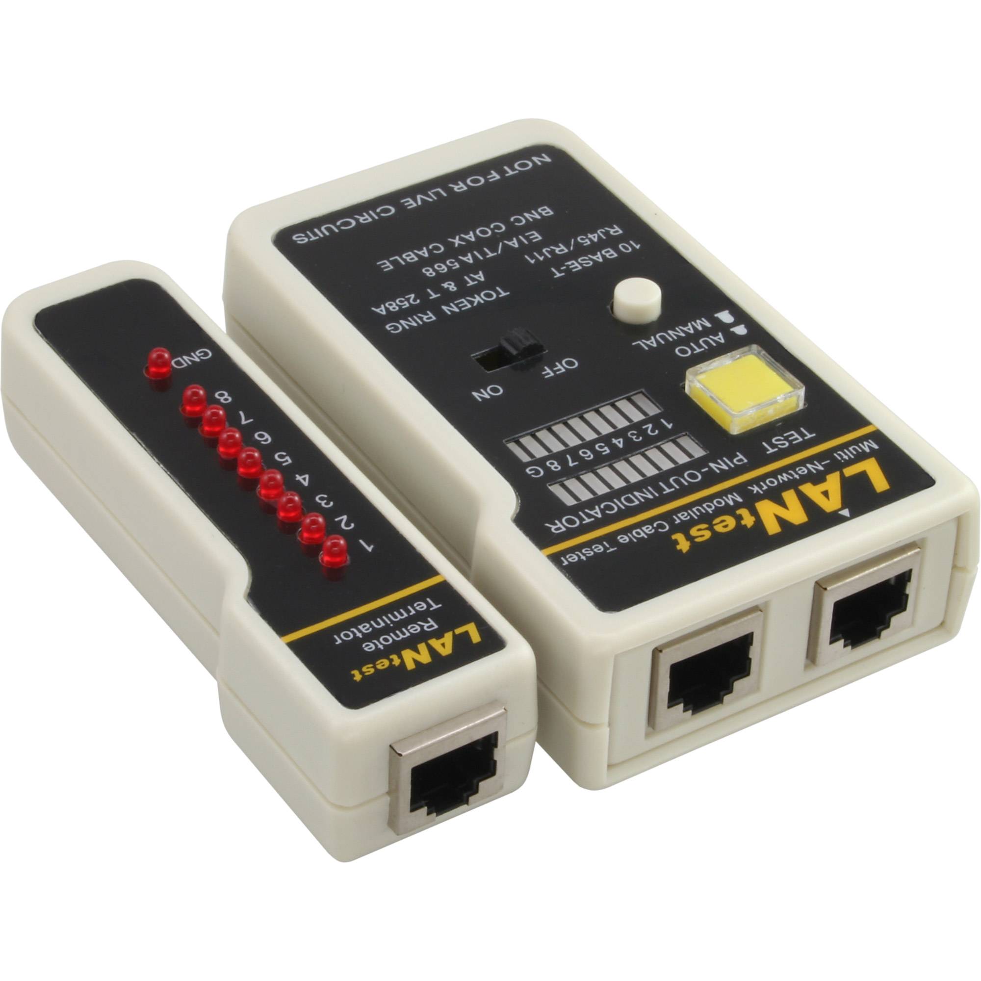 INLINE - Tester für BNC - RJ11 - RJ45 mit Tasche