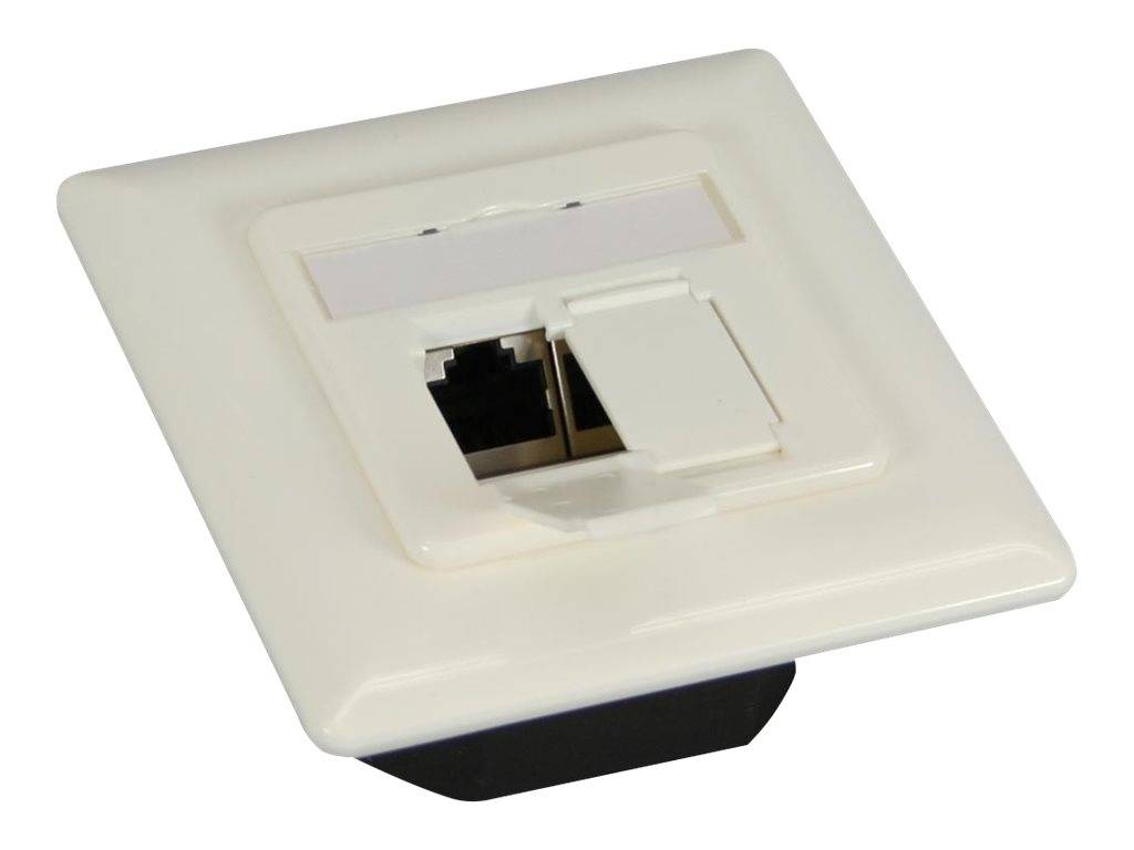 INLINE - Cat.6 Anschlussdose Unterputz - 2x RJ45 Buchse - RAL9010 weiß - waagerecht