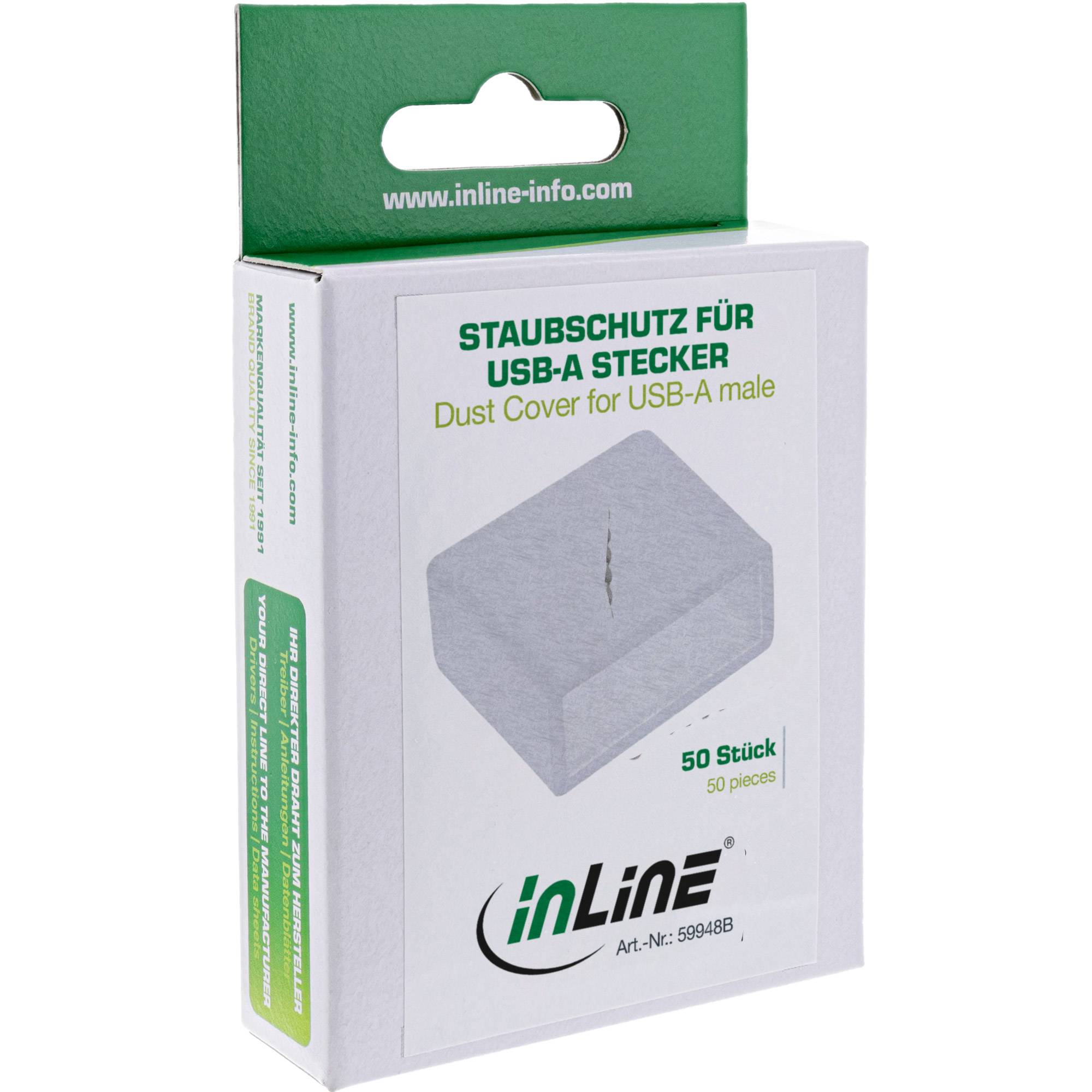 INLINE - Staubschutz - für USB-A Stecker - weiß 50er Pack