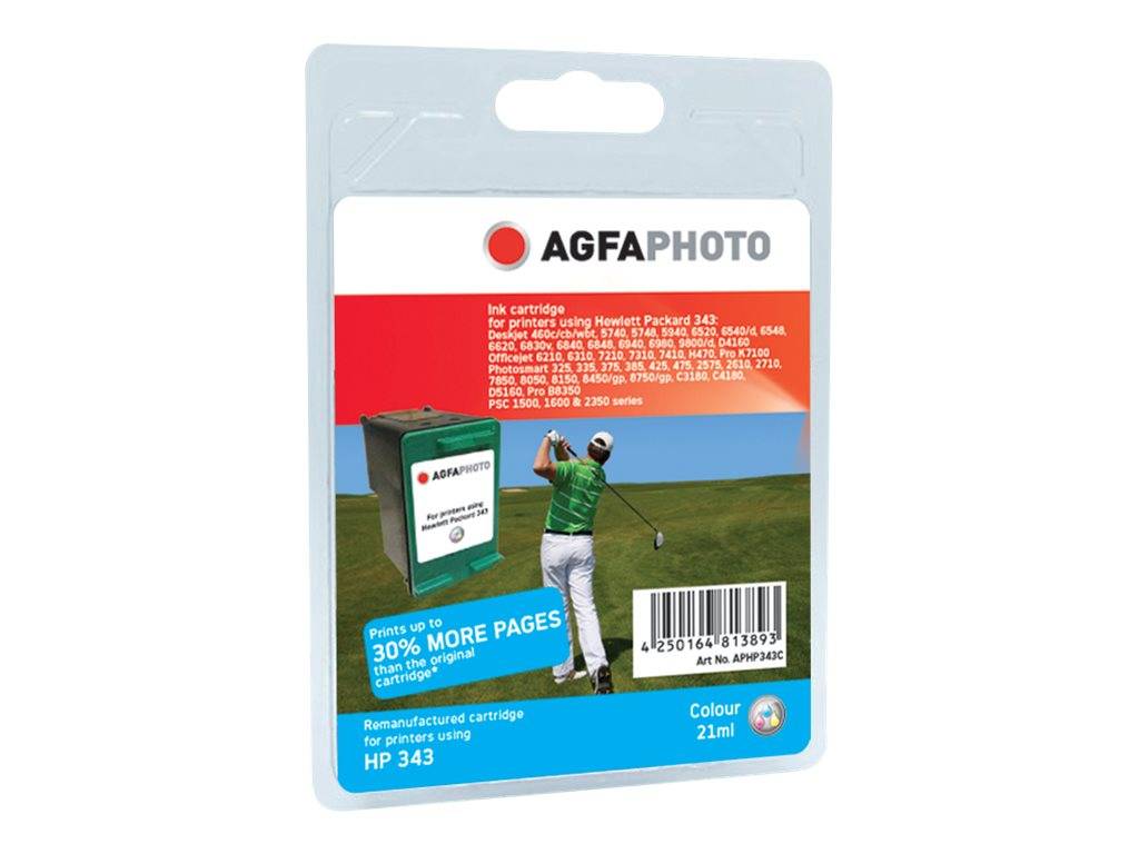 AgfaPhoto - 21 ml - Farbe (Cyan, Magenta, Gelb) - kompatibel - wiederaufbereitet - Tintenpatrone (Alternative zu: HP 343