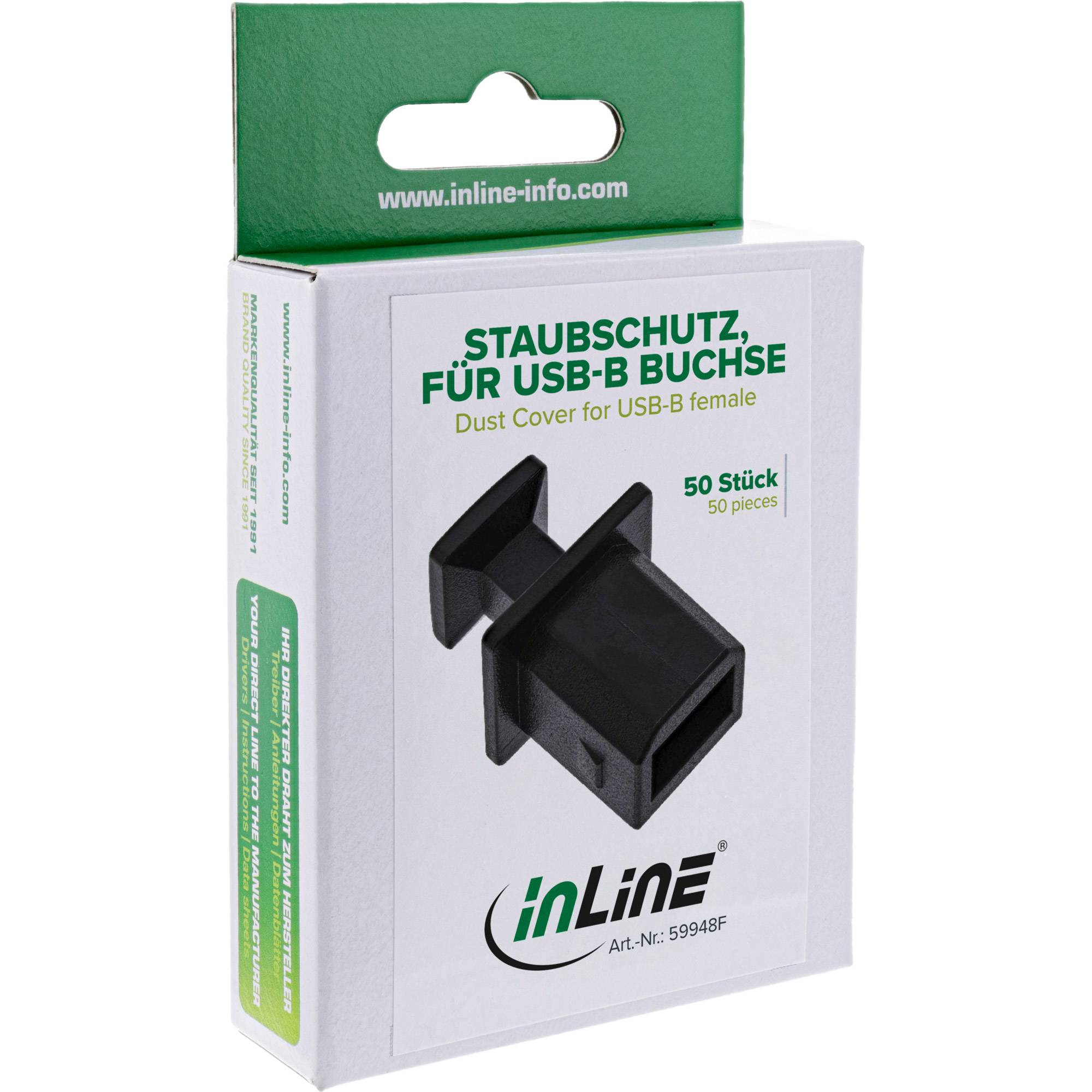 INLINE - Staubschutz - für USB-B Buchse - schwarz 50er Pack