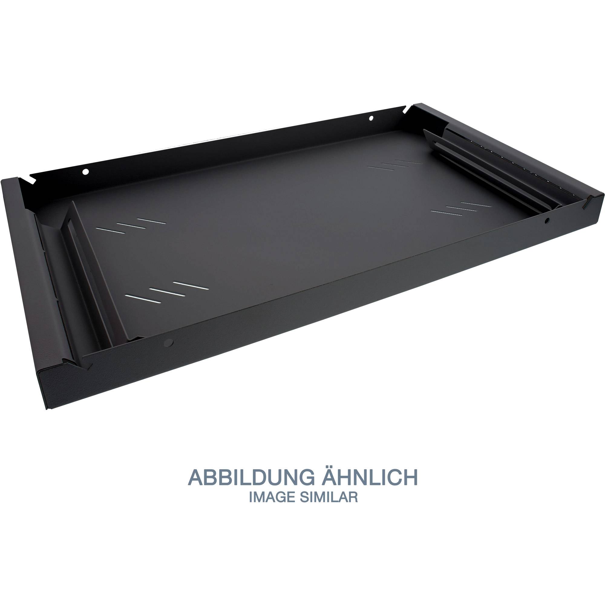 Triton 19" shelf 1U 450mm 80kg plastic black, Schwarz, 80 kg, 1U
