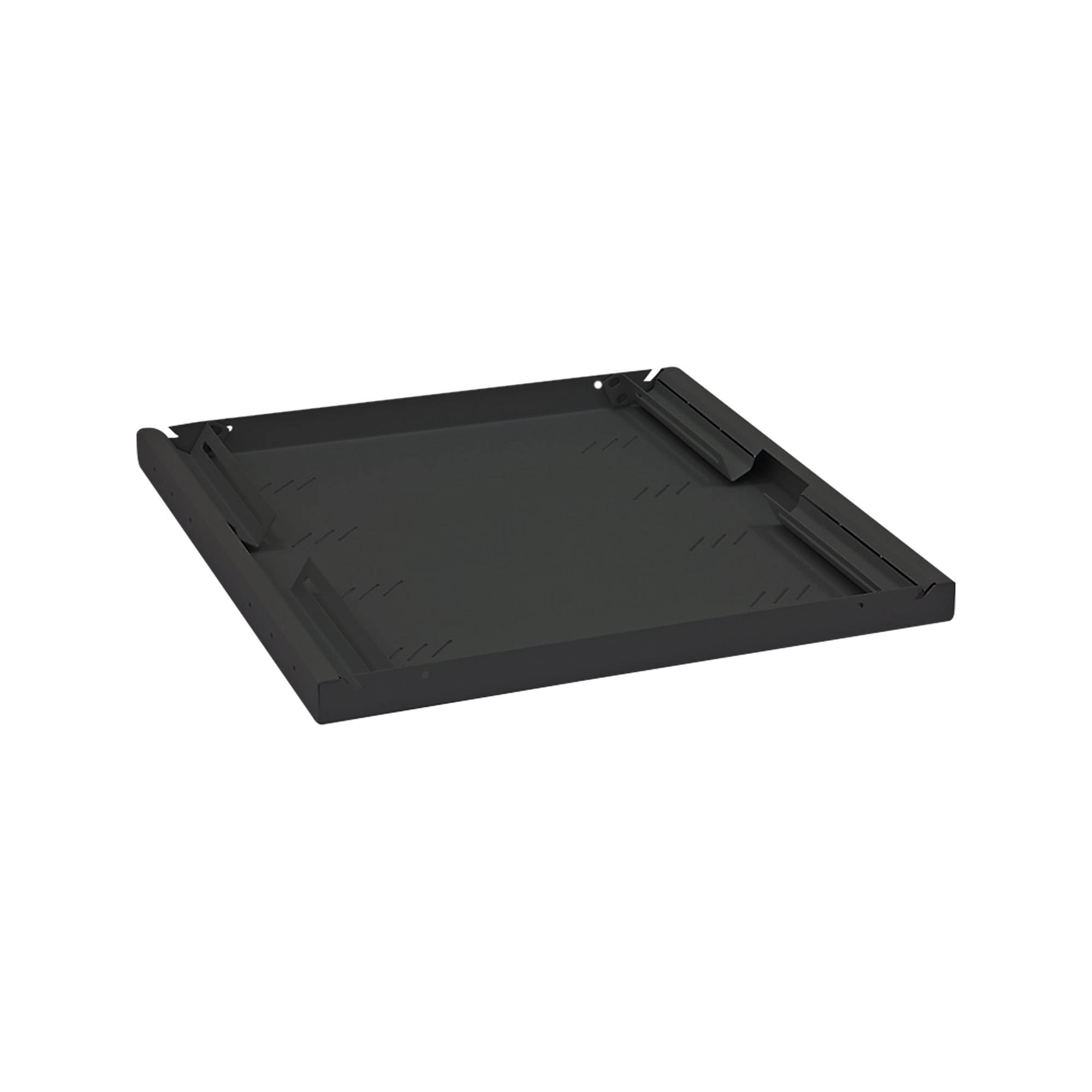 Triton 19"" shelf 1U 650mm 80kg plastic black, Schwarz, 80 kg, 1U