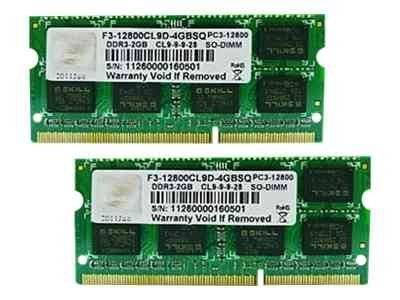 G.Skill SQ Series - DDR3 - kit - 4 GB: 2 x 2 GB - SO DIMM 204-PIN - 1600 MHz / P