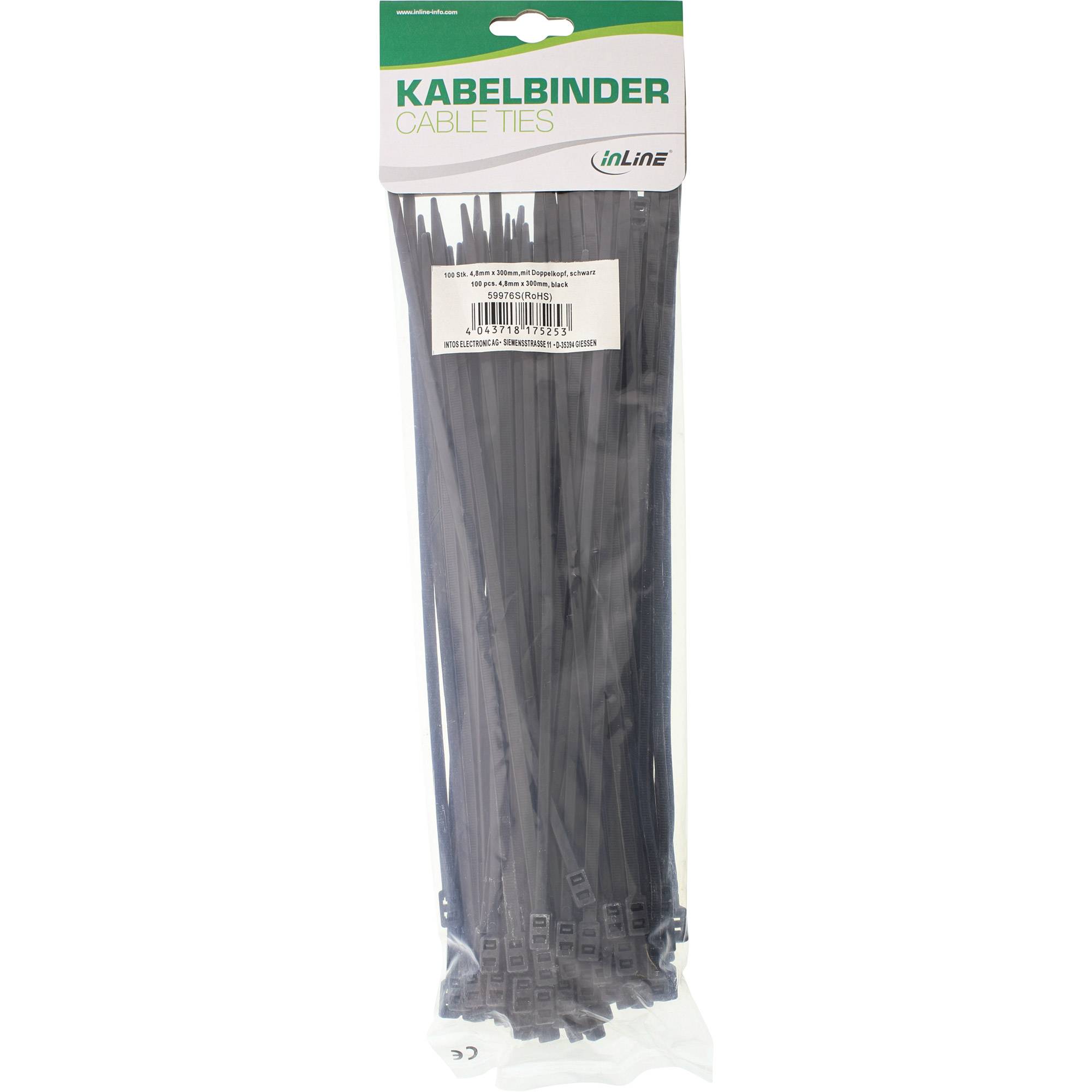 INLINE - Kabelbinder mit Doppelkopf - Länge 300mm - Breite 4,8mm - 100 Stück