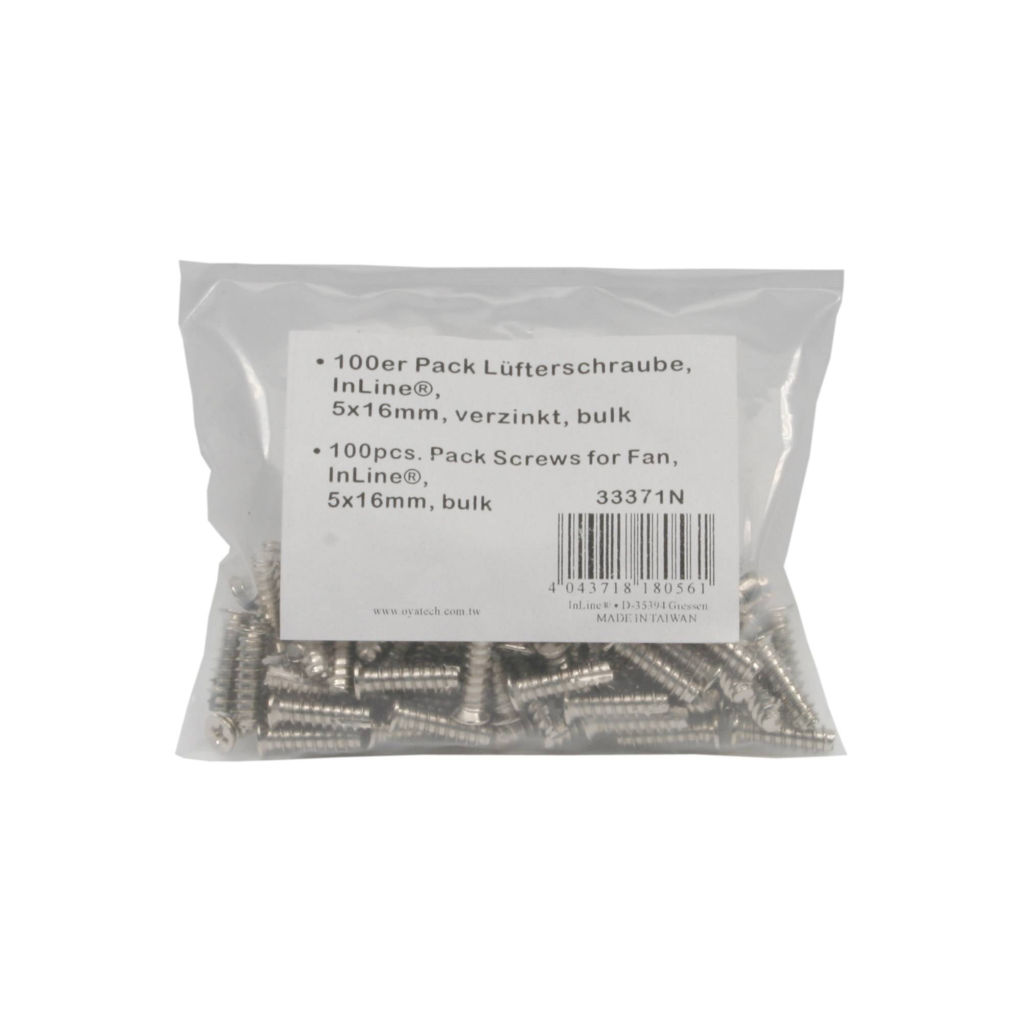 INLINE - Lüfterschrauben - 5x16mm - silbern 100er Pack