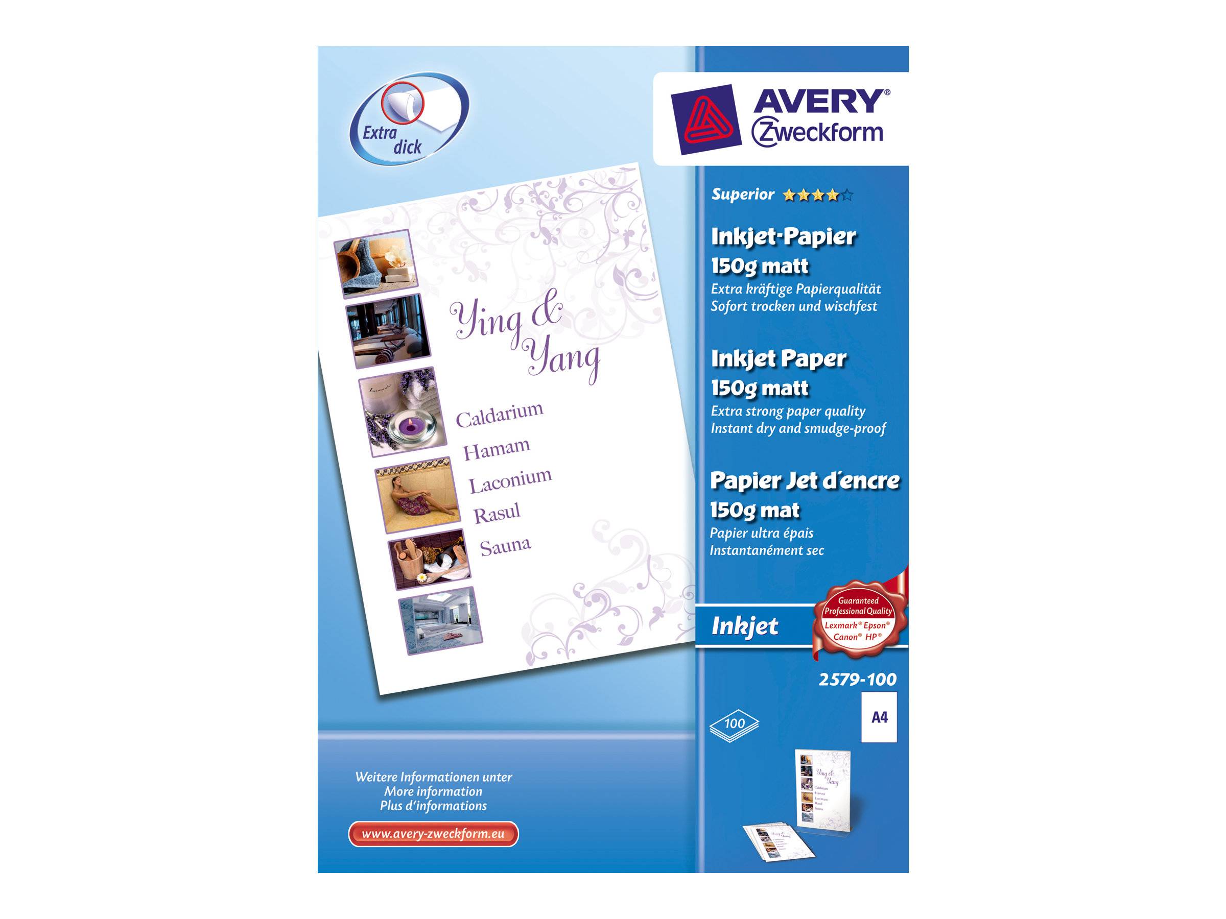 Avery Zweckform Superior Inkjet Paper 2579-100 - Matt - weiß - A4 (210 x 297 mm)