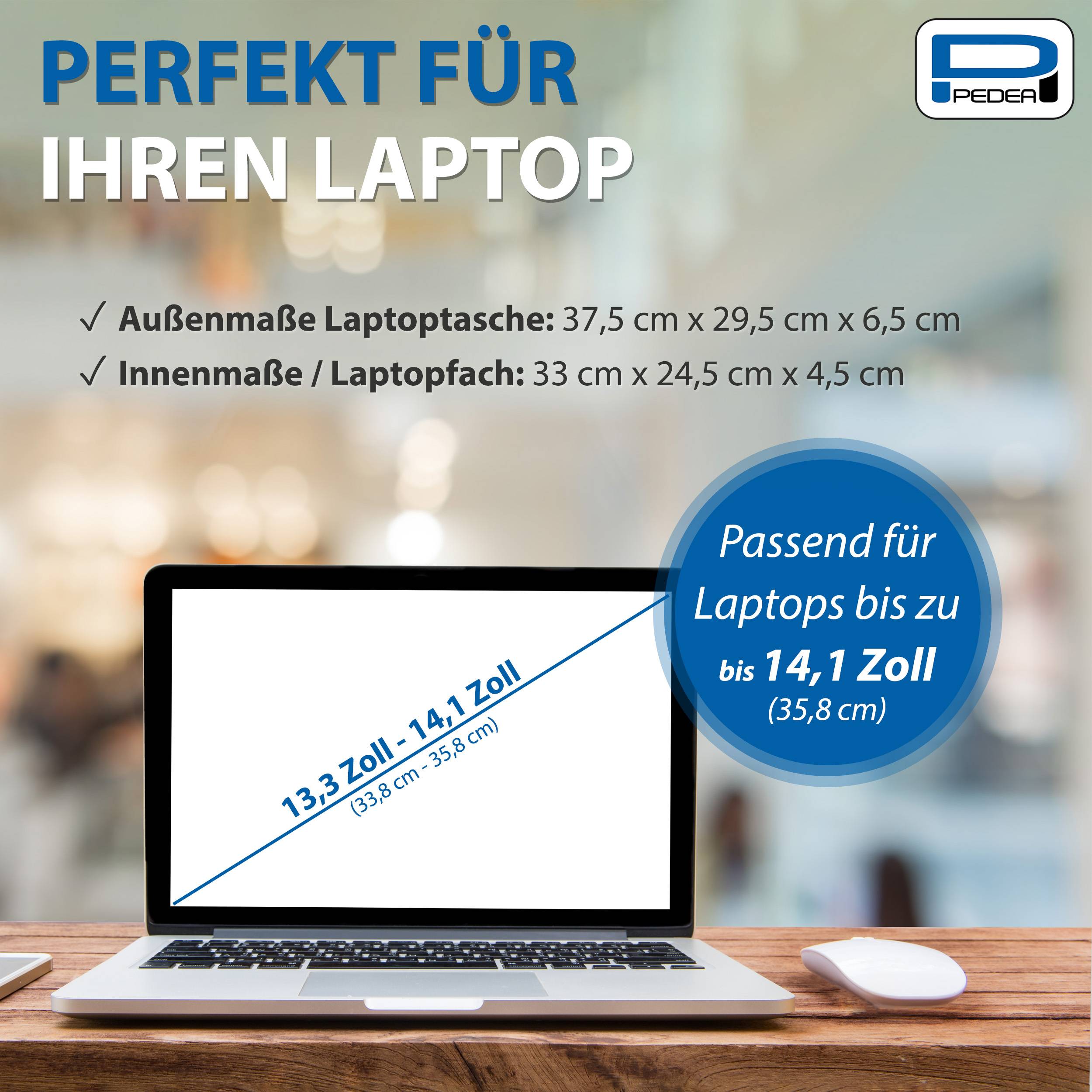 Deutsche Laptop-Tasche Anzeige mit 