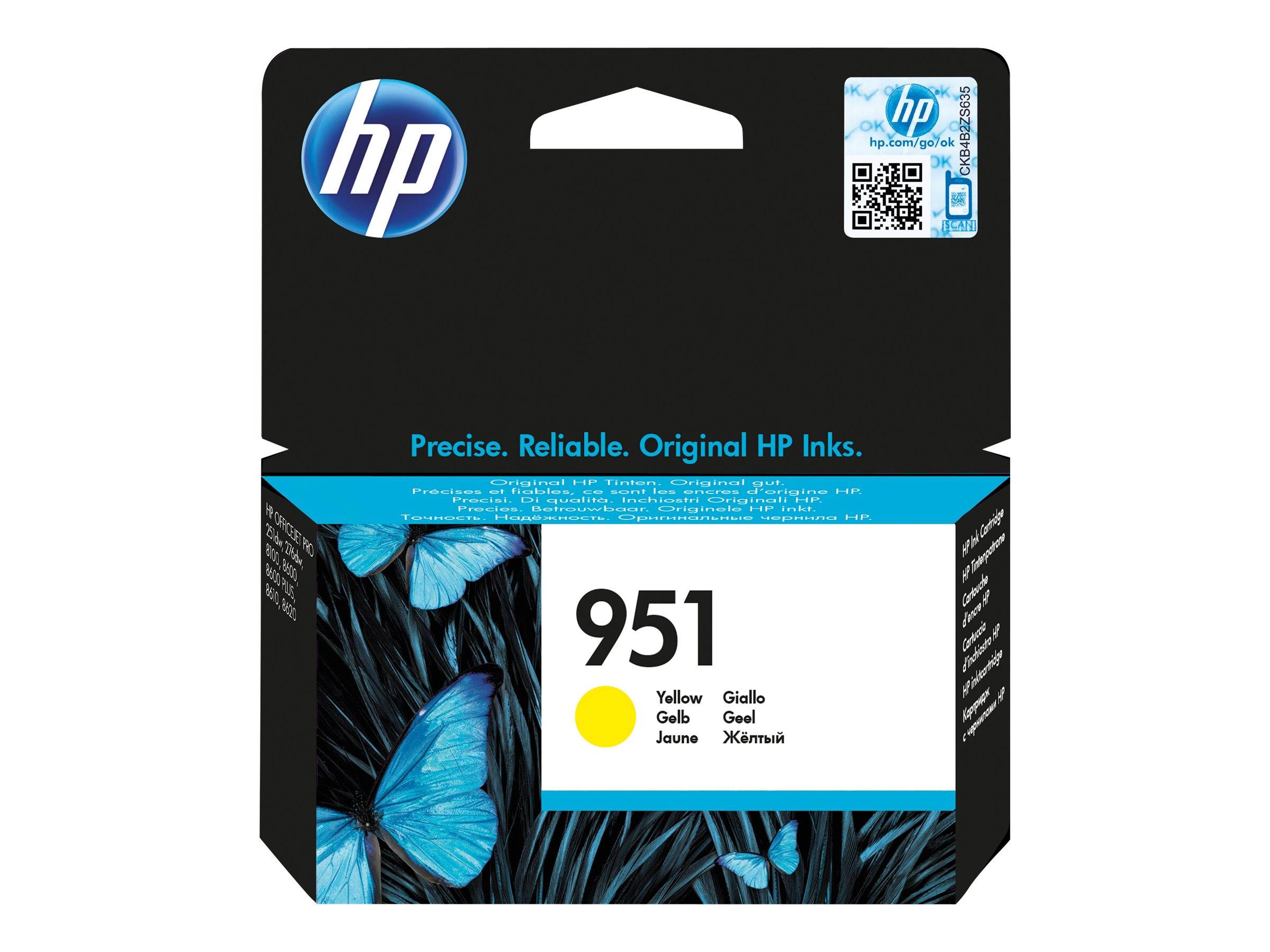 HP 951 - 8 ml - Gelb - original - Tintenpatrone - für Officejet Pro 251, 276, 8100, 8600, 8600 N911, 8610, 8615, 8616, 8