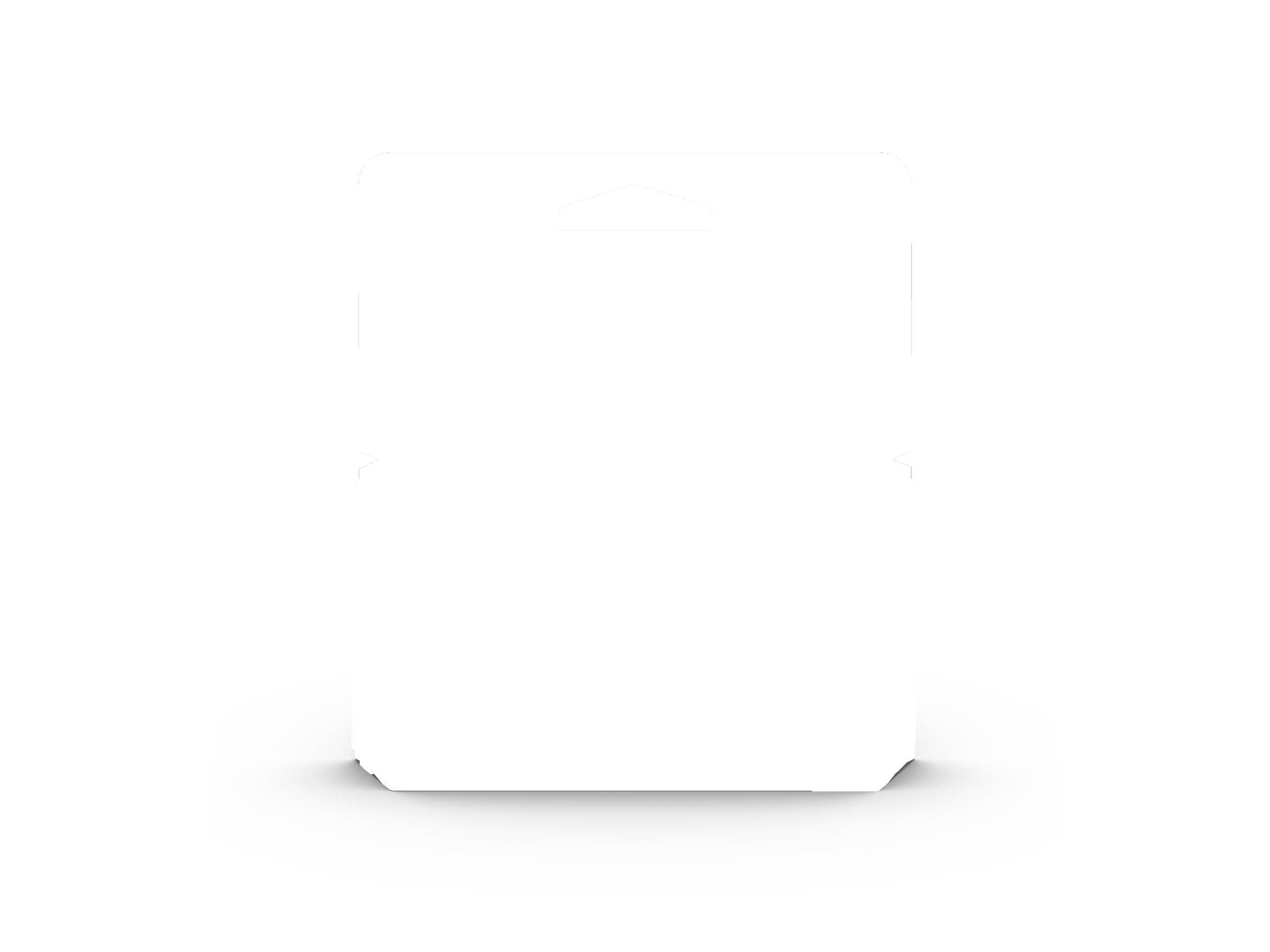 Leeres weißes quadratisches Panel oder Karte mit einem subtilen Schlagschatten auf weißem Hintergrund.