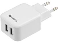 Sandberg AC Charger Dual - Netzteil - 2.4 A - 2 Ausgabeanschlussstellen (2 x USB)