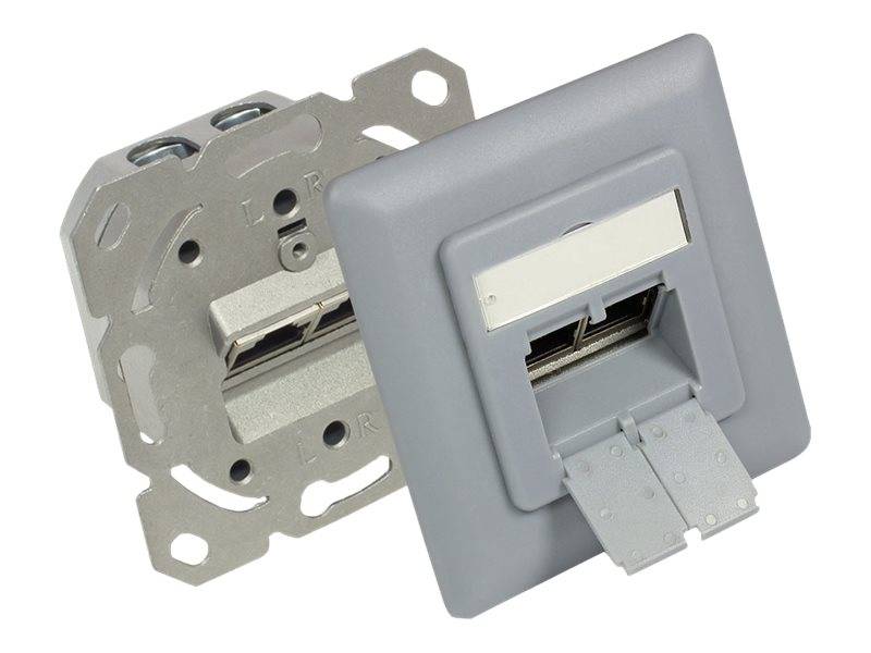 Good Connections GC-N0051SG - Anschlussdose, Unterputz - RJ-45 X 2 - silbergrau