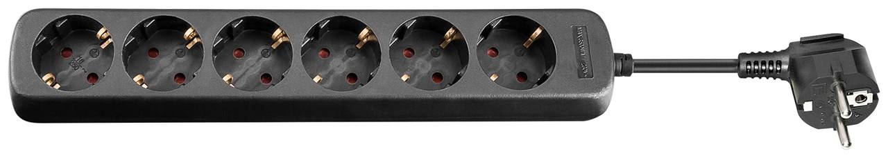 goobay Steckdosenleiste 6 fach schwarz 1,5 m (1er Softpack)