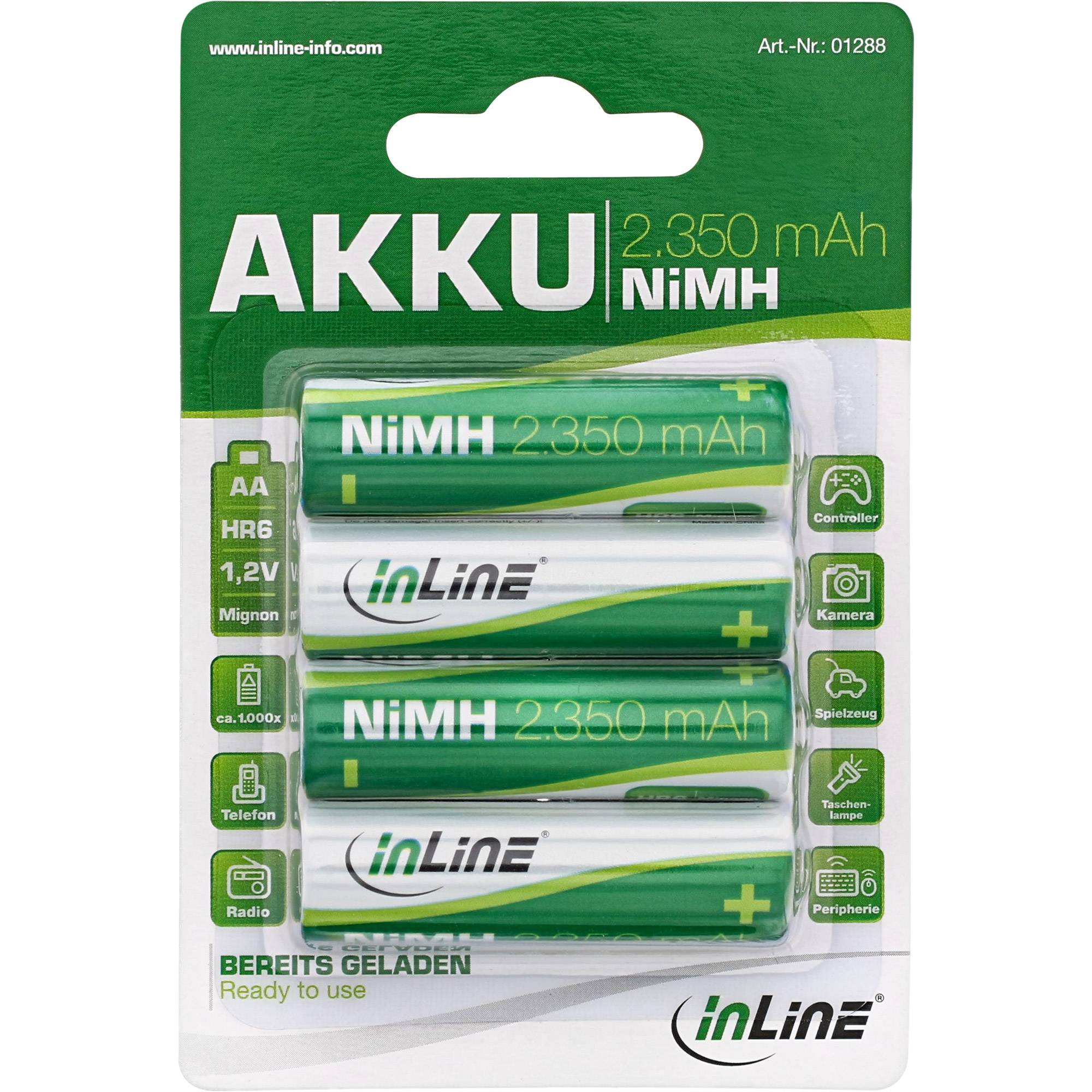 INLINE - NiMH-Akku - Mignon (AA) - 2350mAh - im 4er Blister