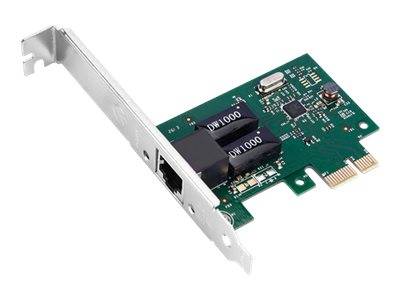 Interne Ethernet-Netzwerkadapterkarte mit Metallhalterung, RJ45-Anschluss und zwei DN1000-Chips.