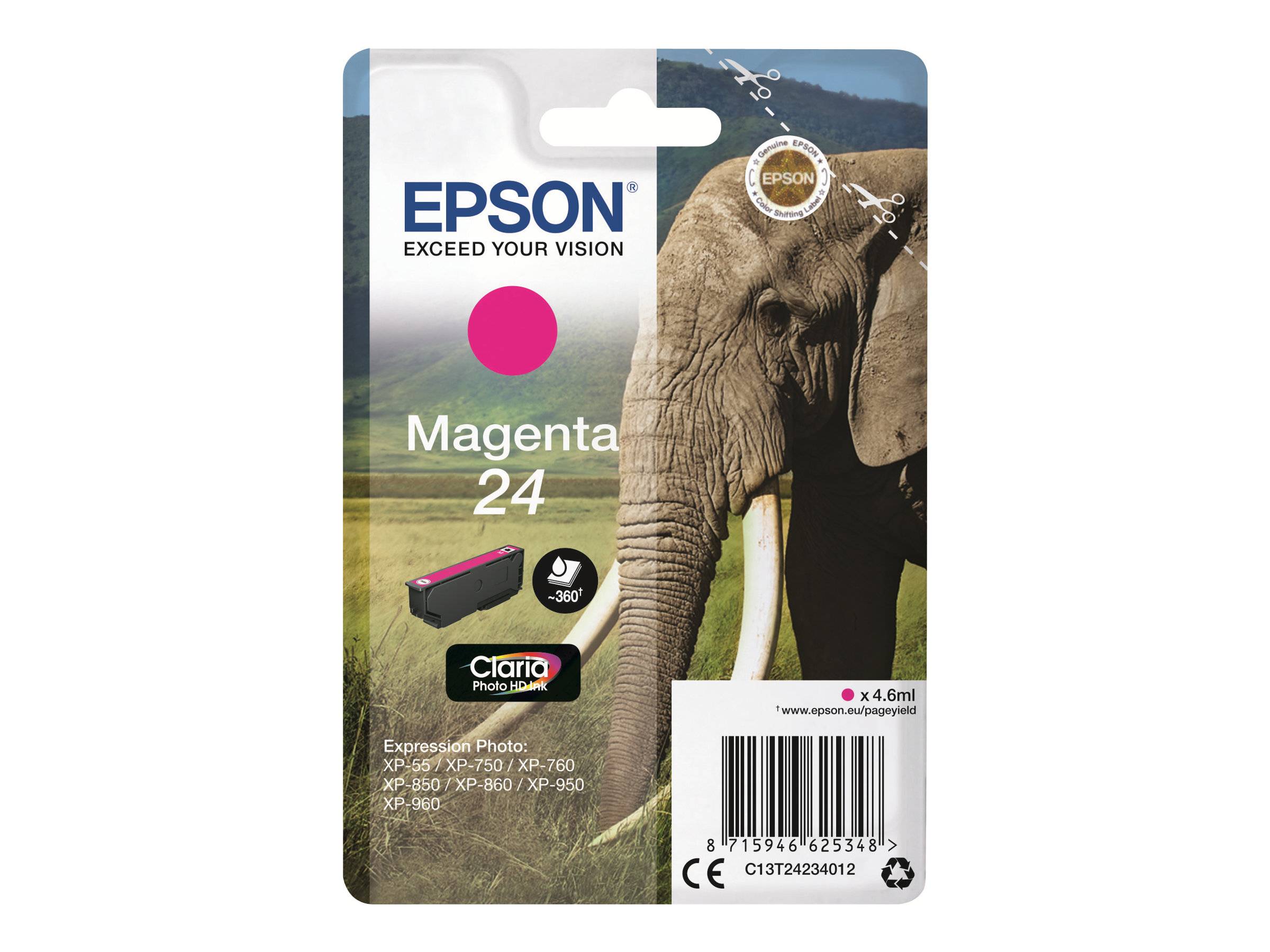 Epson 24 - 4.6 ml - Magenta - Original - Blister mit RF-Alarm