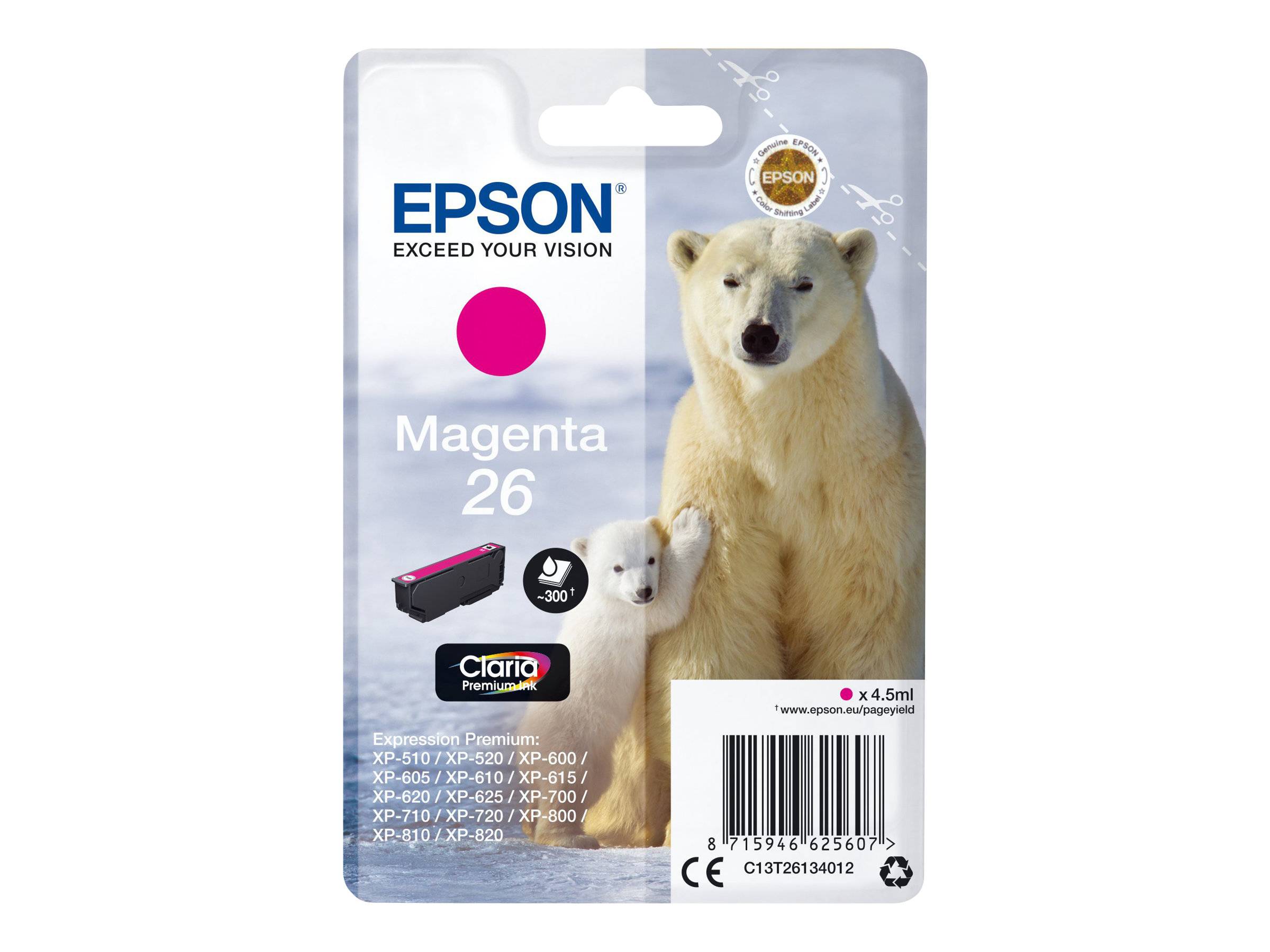 Epson 26 - 4.5 ml - Magenta - Original - Blister mit RF- / aktustischem Alarmsig