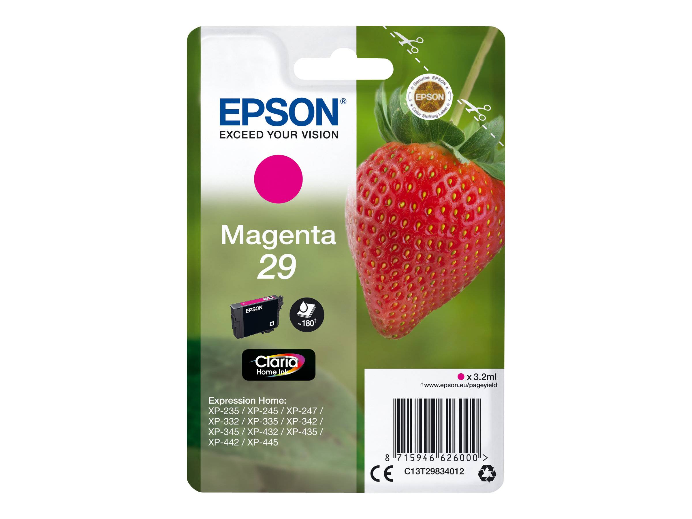 Epson 29 - 3.2 ml - Magenta - Original - Blister mit RF- / aktustischem Alarmsignal