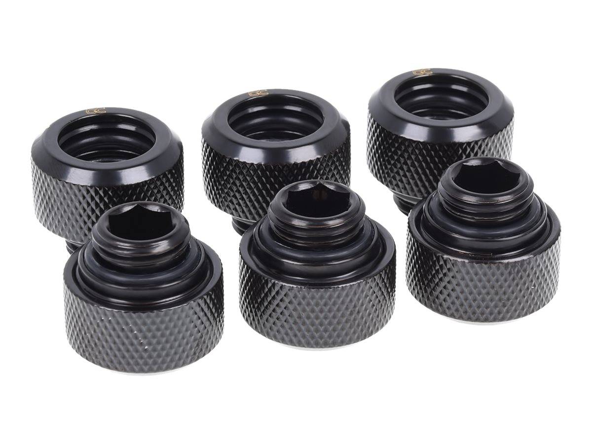 Alphacool Eiszapfen Connector Series HardTube Socket - Kompressions-Montageteile für Flüssigkeitskühlsystem - mattschwar