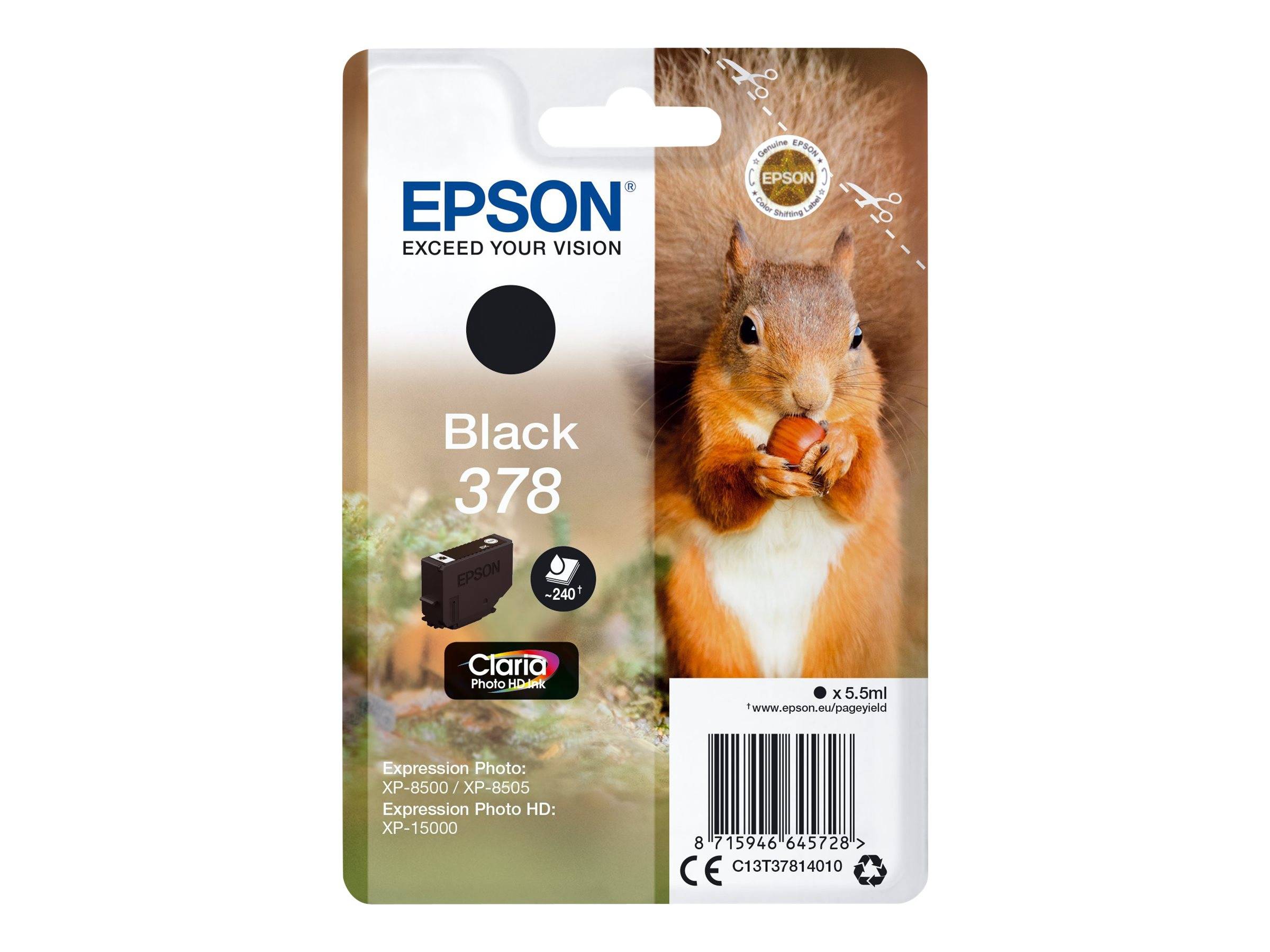 Epson 378 - 5.5 ml - Schwarz - Original - Blister mit RF- / aktustischem Alarmsignal