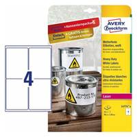 Avery Zweckform L4774 - Polyester - matt - permanenter Klebstoff - beschichtet - weiß - 99.1 x 139 mm 32 Etikett(en) (8