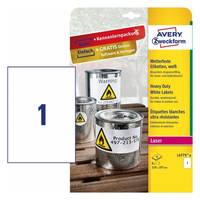 Avery Zweckform Heavy Duty L4775 - Polyester - matt - permanenter Klebstoff - weiß - A4 (210 x 297 mm)