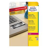 Avery Zweckform - Polyester - matt - permanenter Klebstoff - Silber - 45.7 x 21.2 mm 384 Etikett(en) (8 Bogen x 48)