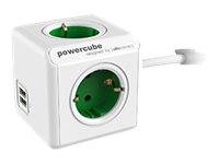 Allocacoc PowerCube extended usb - Stromverteilungseinheit - Wechselstrom 230 V - Eingabe, Eingang CEE 7/7 - Ausgangsan