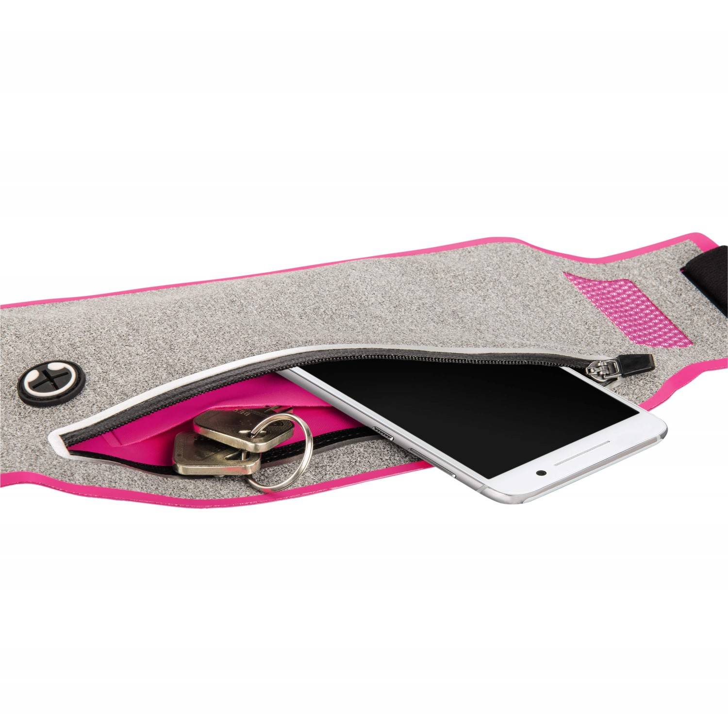 Sport-Hüfttasche Running für Smartphones Grau/Pink