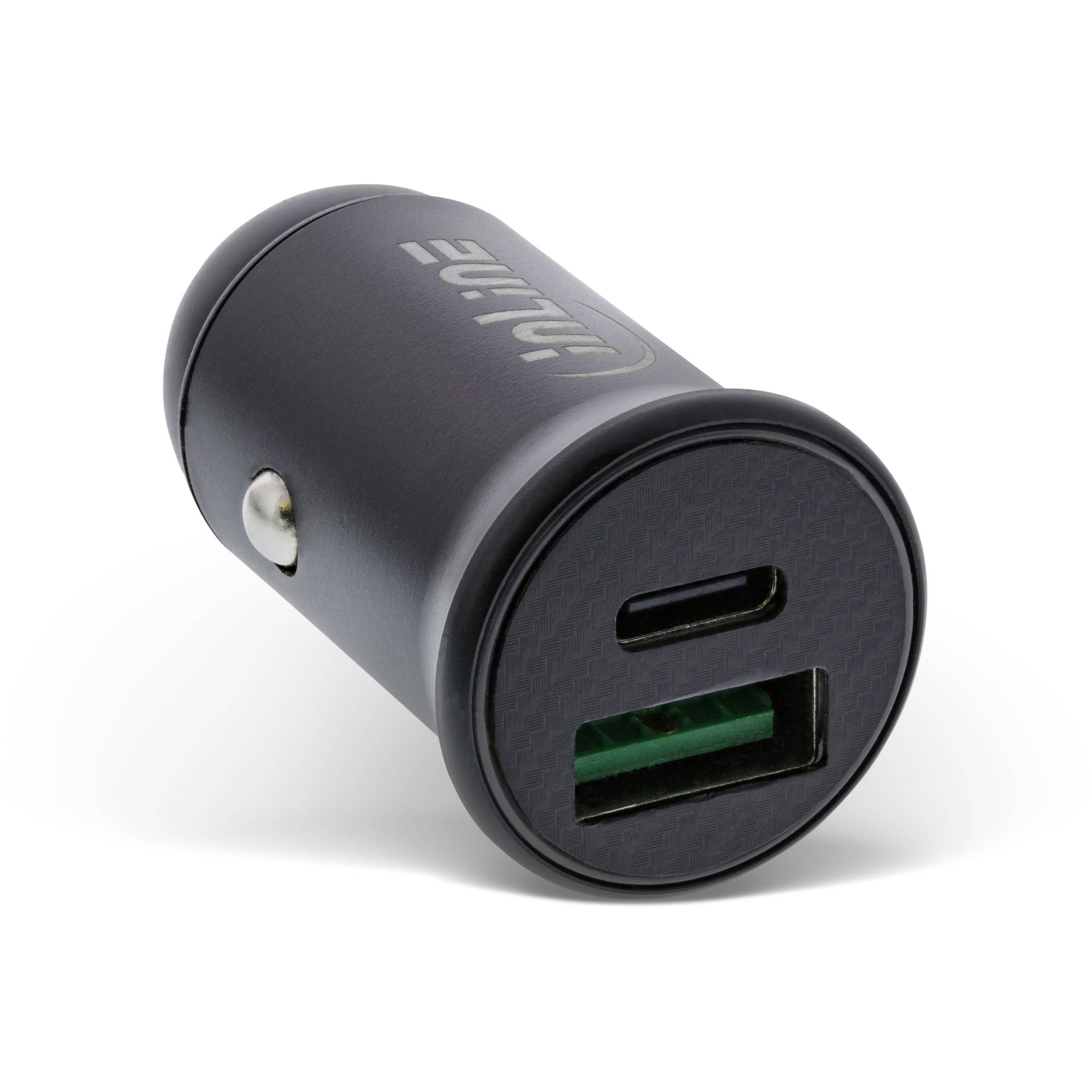 InLine USB KFZ Stromadapter Power Delivery - USB-A + USB-C - schwarz - Schwarz
