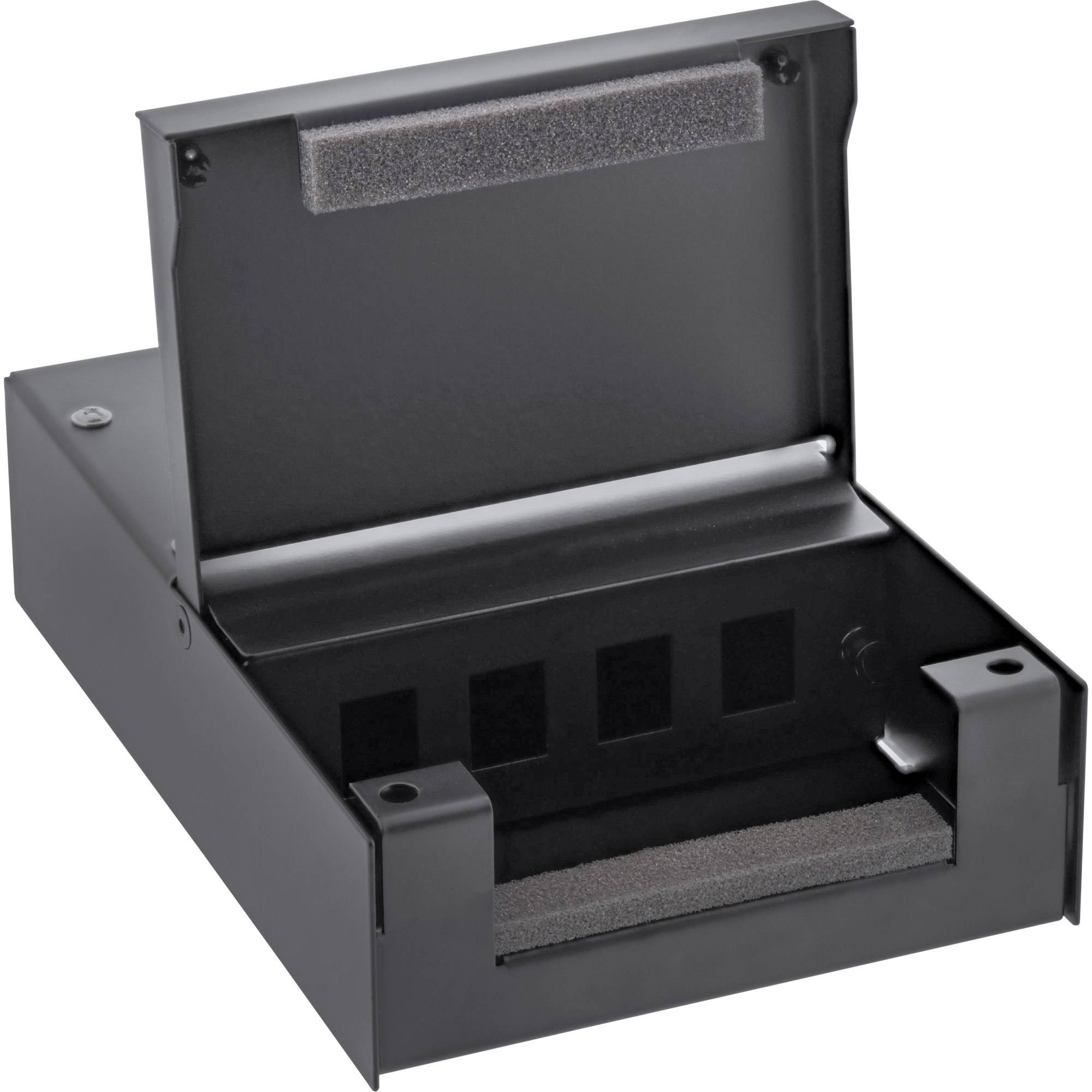 INLINE - Anschlussdose Aufputz für 4x Keystone RJ45 Buchse - Metall - schwarz