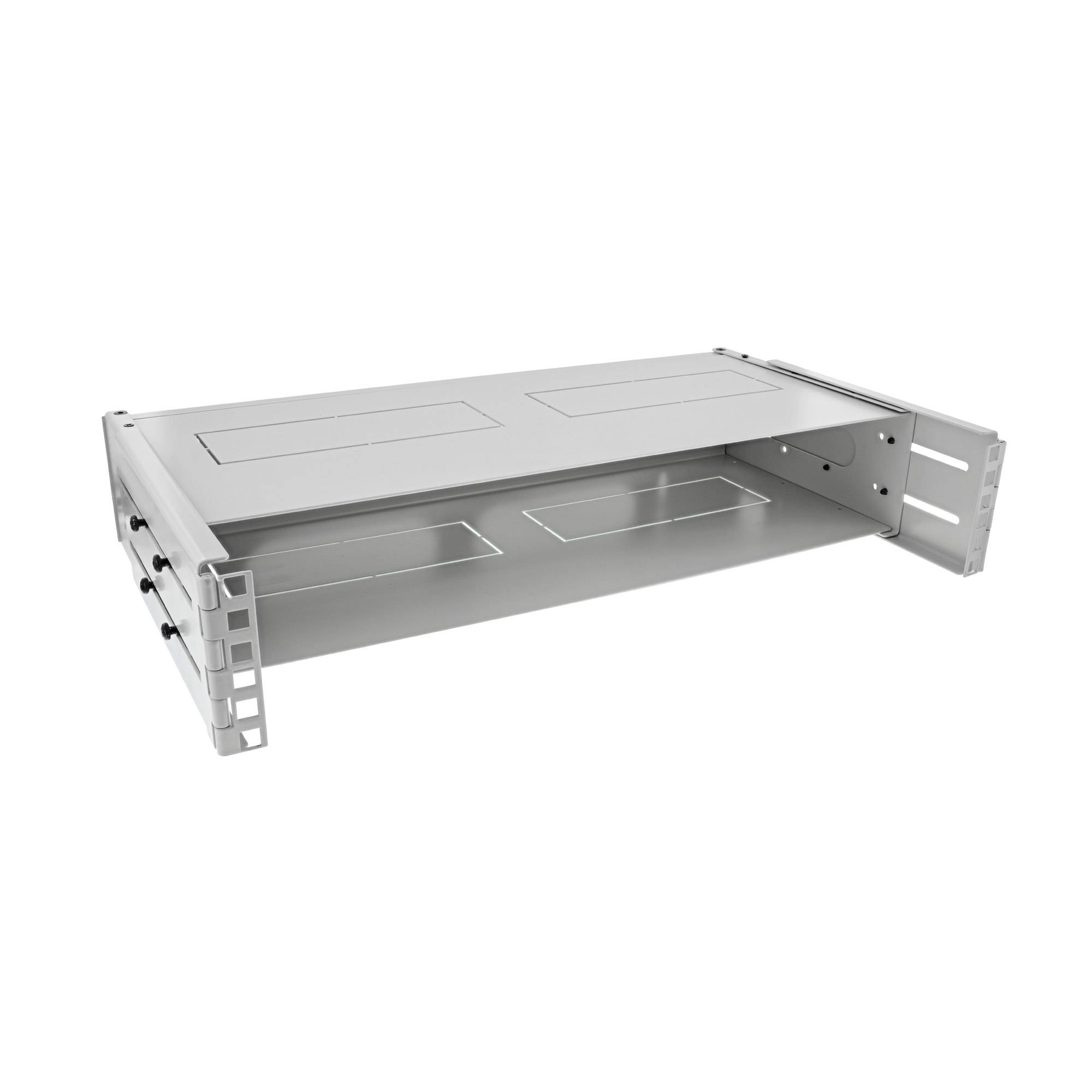 INLINE - 19"" Rack zur Wandmontage - 2HE - 24-40cm Tiefe - mit Abdeckung - grau