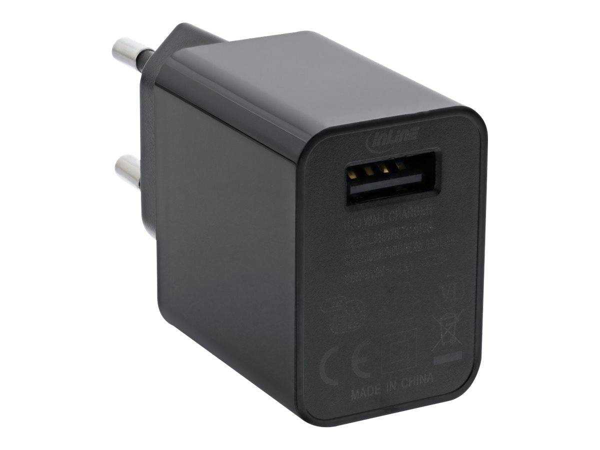 InLine USB Ladegerät Single - Netzteil - 100-240V zu 5V/2,5A - schwarz - 5 V - S