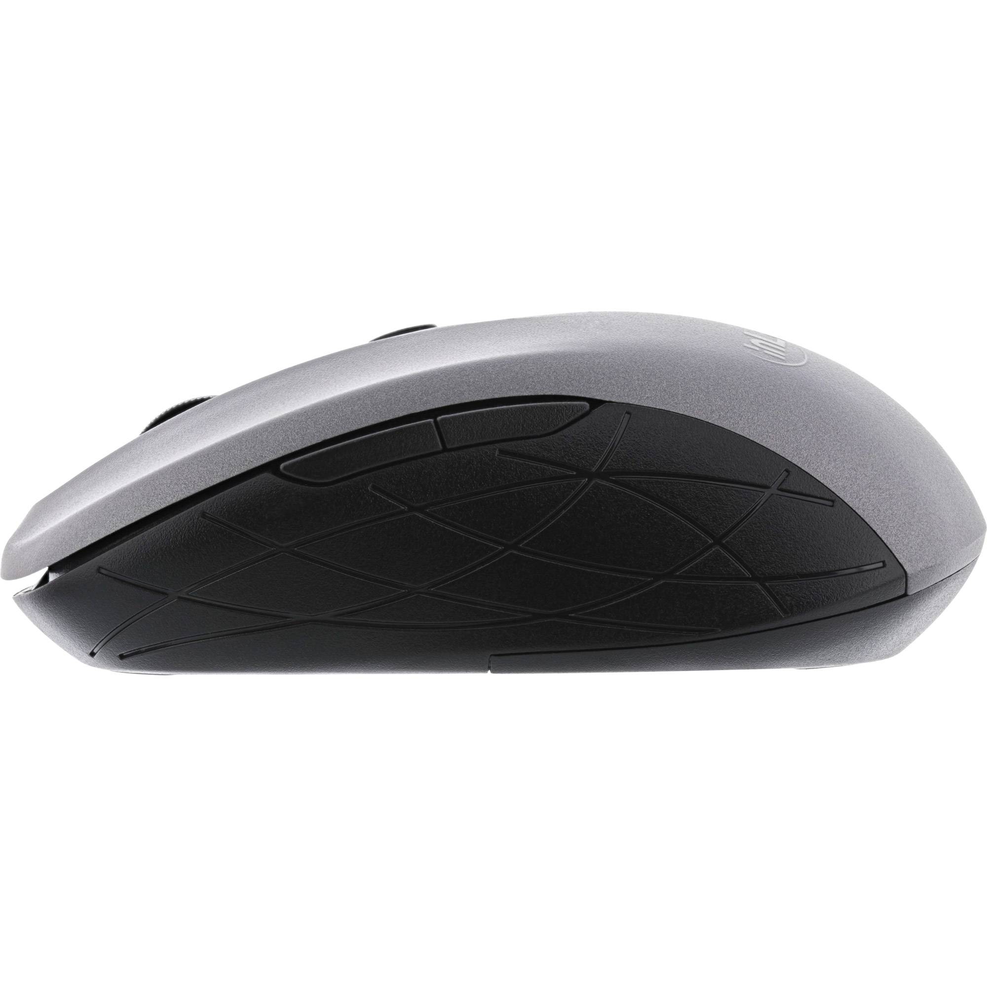 INLINE - Maus 3-in-1 - Bluetooth + 2x 2.4GHz Funk - 5 Tasten - optisch - grau/schwarz