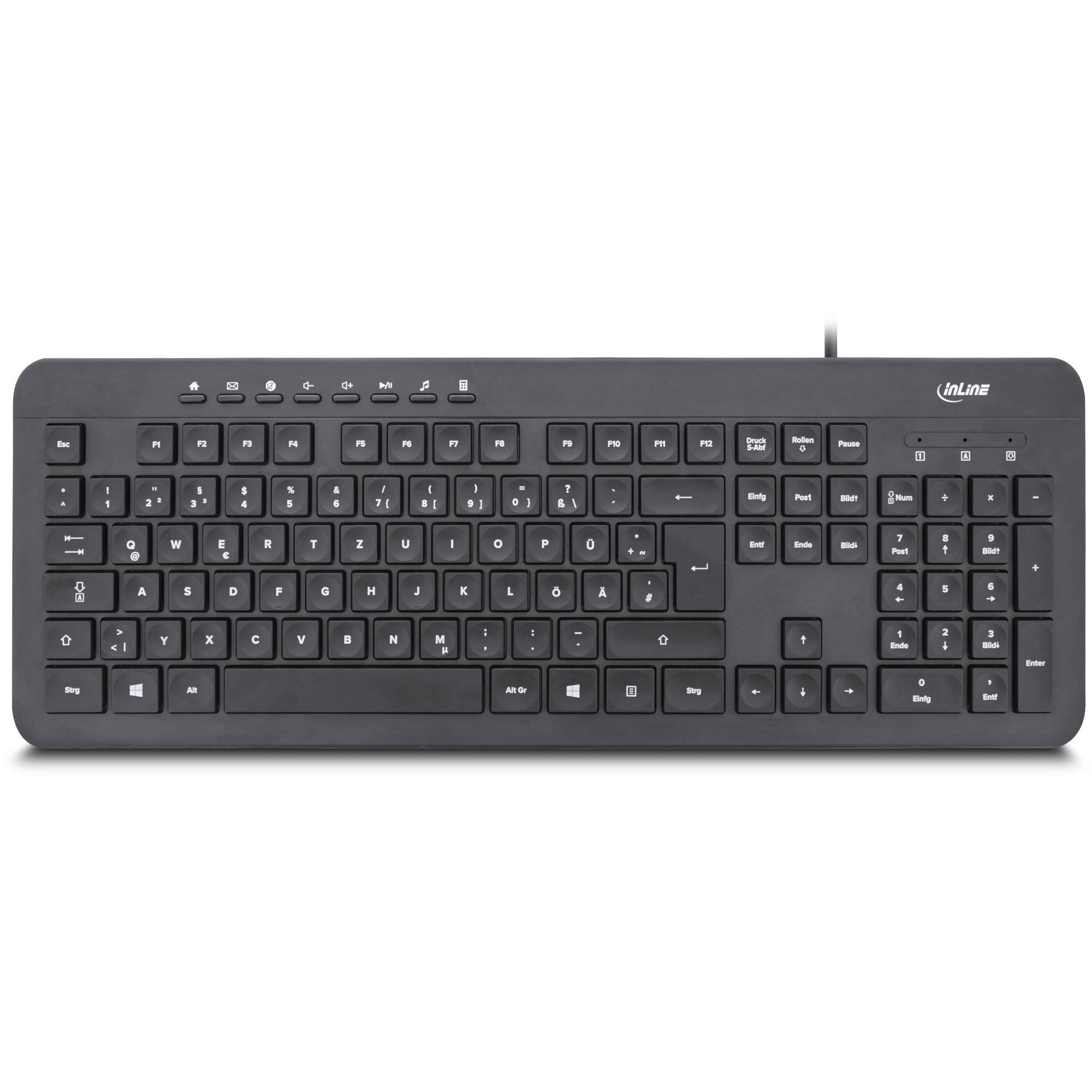 INLINE - Design Keyboard - Tastatur - USB-Kabel - DE Layout - schwarz