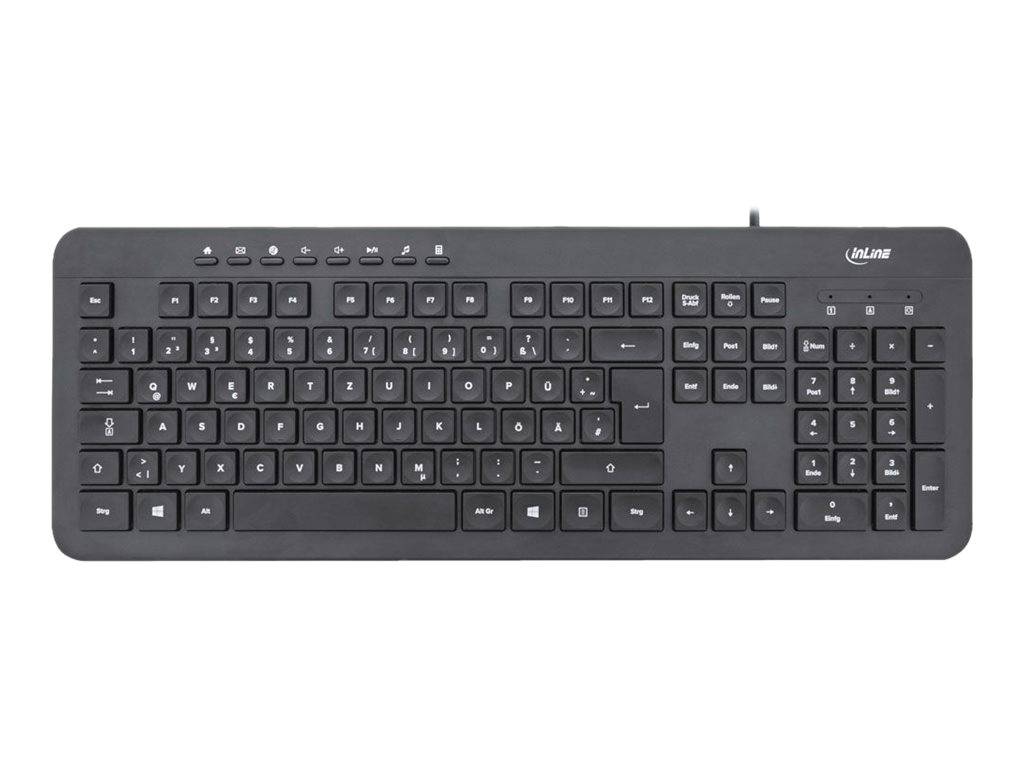 INLINE - Design Keyboard - Tastatur - USB-Kabel - DE Layout - schwarz