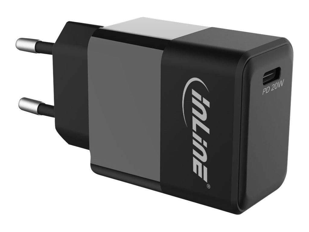 INLINE - USB PD Netzteil Ladegerät Single USB-C - Power Delivery - 20W - schwarz