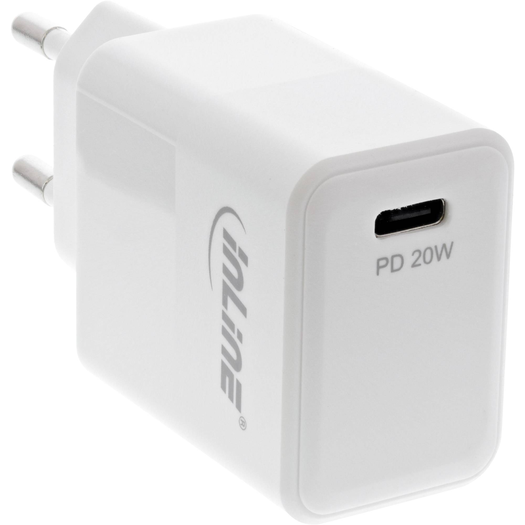 INLINE - USB PD Netzteil Ladegerät Single USB-C - Power Delivery - 20W - weiß