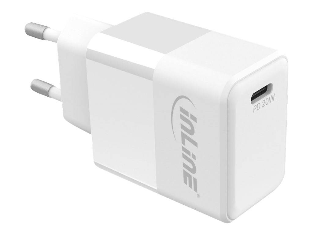 INLINE - USB PD Netzteil Ladegerät Single USB-C - Power Delivery - 20W - weiß