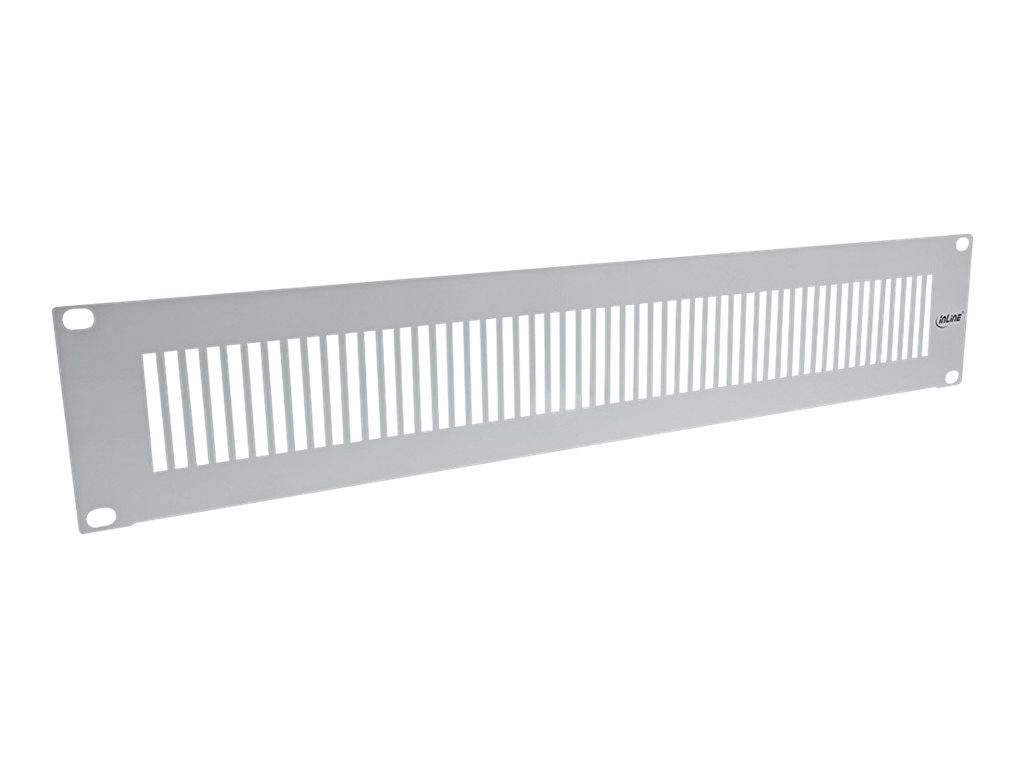 INLINE - 19"" Blindplatte perforiert - 2HE - RAL 7035 grau