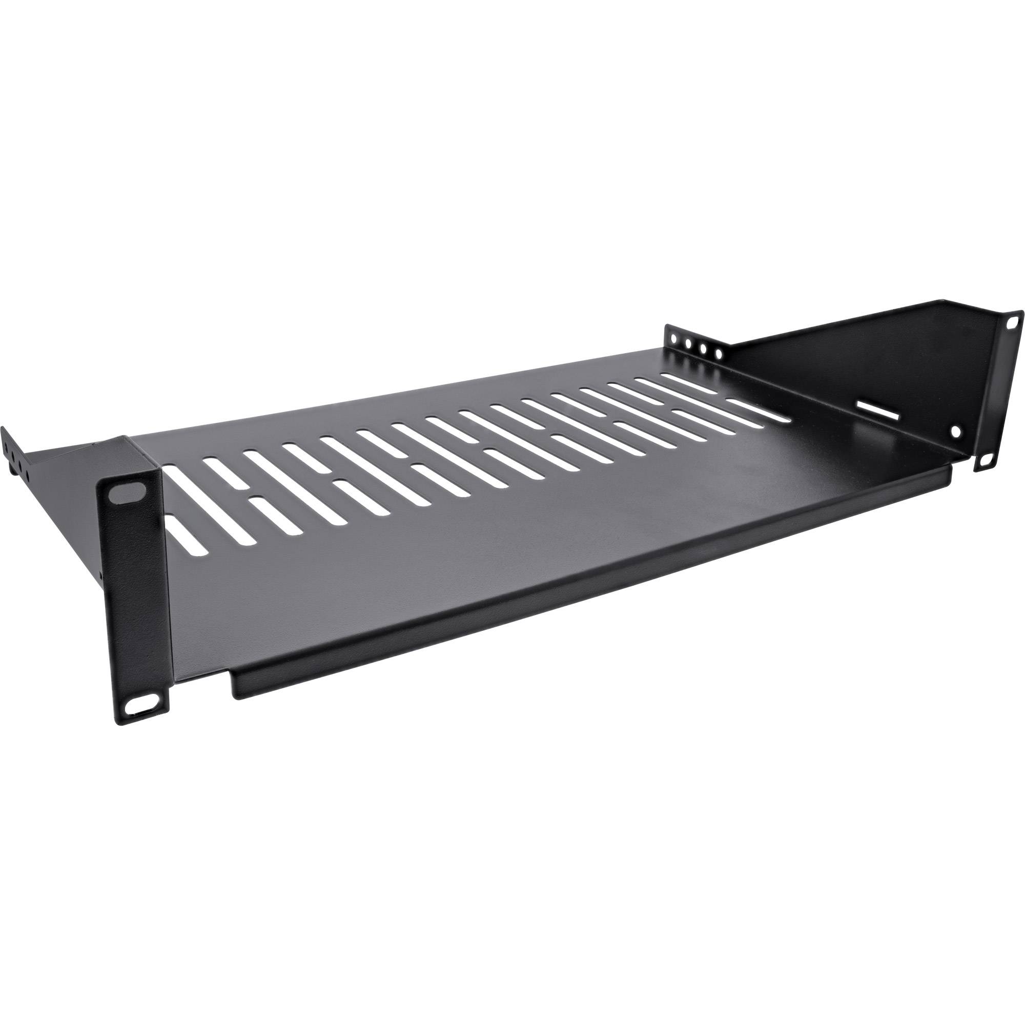 InLine 19" Fachboden - 250mm - 20kg - 2HE - RAL 9005 schwarz - 2 HE