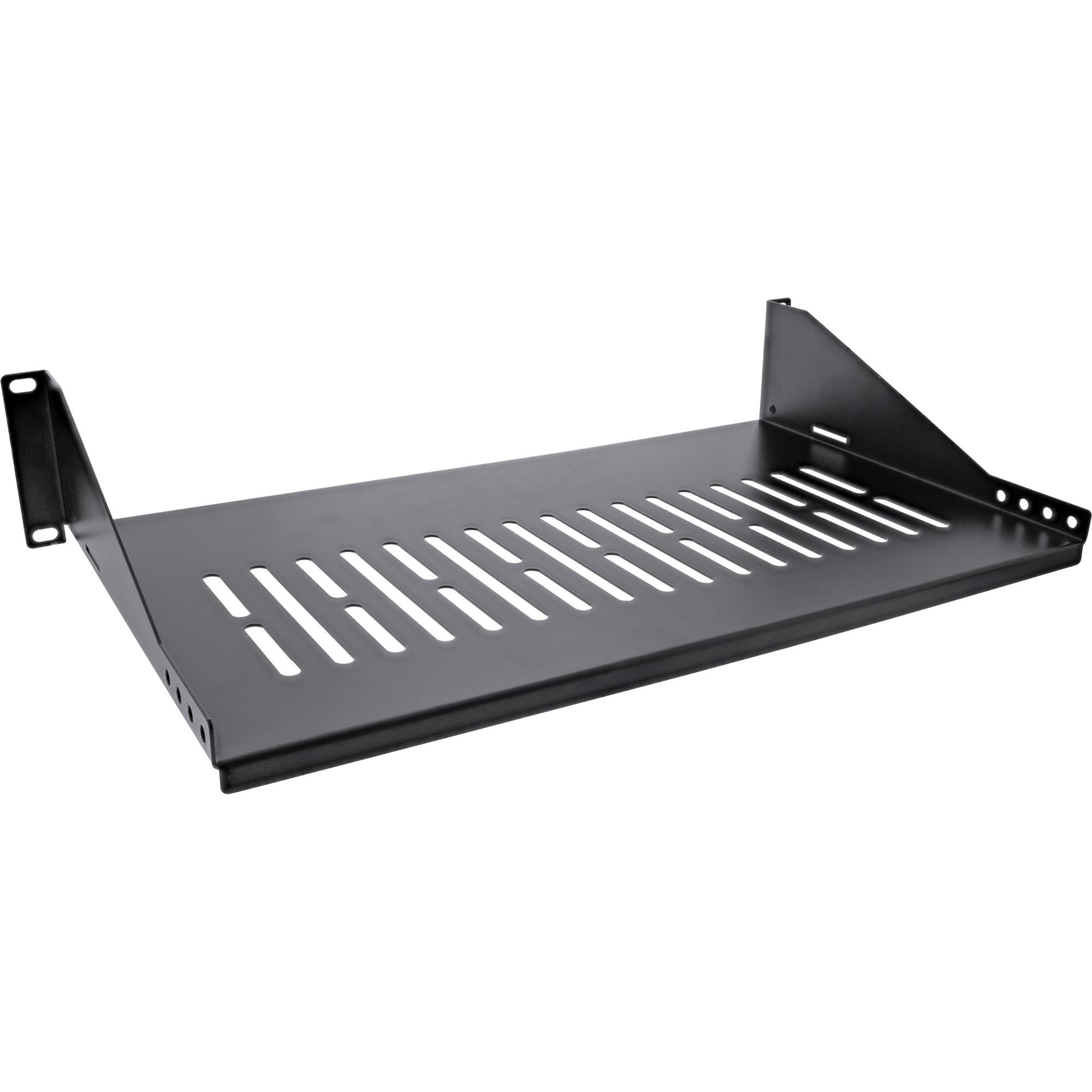 INLINE - 19"" Fachboden - 250mm - 20kg - 2HE - RAL 9005 schwarz